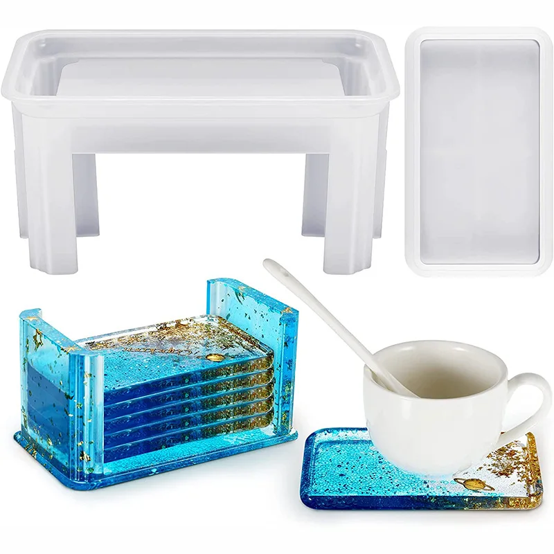 Top Trends: DIY Crystal Epoxy Resin Mold Cup Pad Storage Bracket Ornament Rectangular Table Tea Coaster Silicone Mould For Resin Shoppable Styles