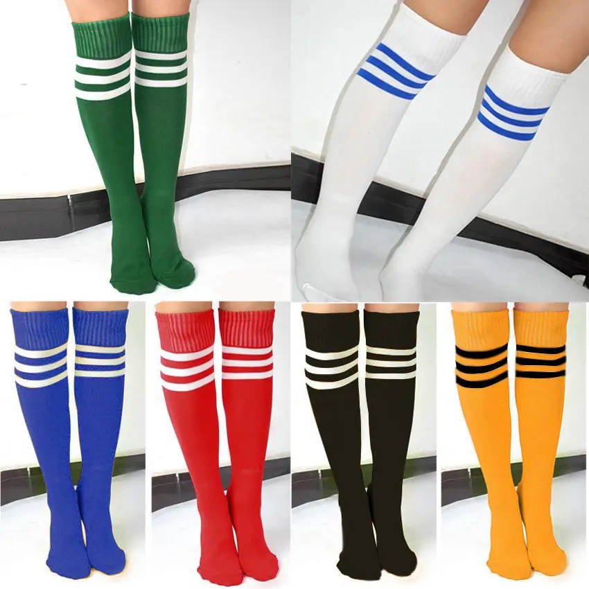 Top Trends: Women Men Unisex Athletic Sports Socks Football Running Stripe Print Knee High Tube Stockings 2021 New Fashion Crew Socks Shoppable Styles