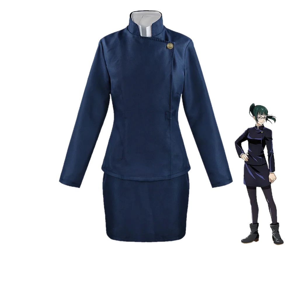 Top Trends: Jujutsu Kaisen Cosplay Costume Blue Black Maki Zenin Top Skirt Set Ryomen Sukuna Satoru Goj Comic Exhibition Anime Clothing Shoppable Styles - Image 4