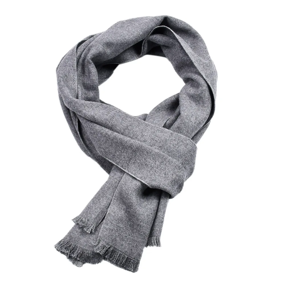 Top Trends: Fashion Men Soild Color Cashmere Scarf Winter Thicken Warm Pashmina Shawl Man Black Gray Casual Scarves Tassel Foulard Bufanda Shoppable Styles