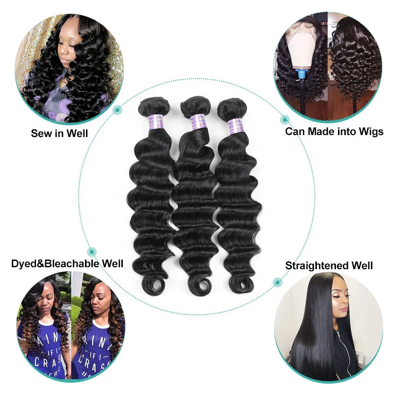 Top Trends: Loose Deep Wave Bundles 30 Inch Human Hair Bundles Brazilian Remy Hair Weave Weft 1 / 3 / 4 PCS Human Hair Extensions Natural Black Shoppable Styles - Image 5