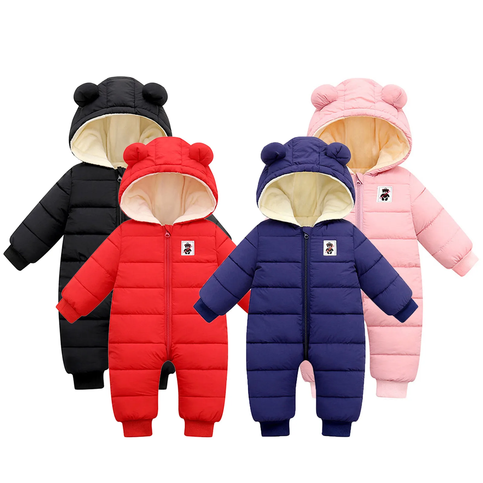 Top Trends: Children&#039;s Winter Overall Baby Girls Boys Romper Warm Hooded Snowsuit Windproof Jumpsuit Coat Padded Outwear Warm Clothes 0-18M Shoppable Styles