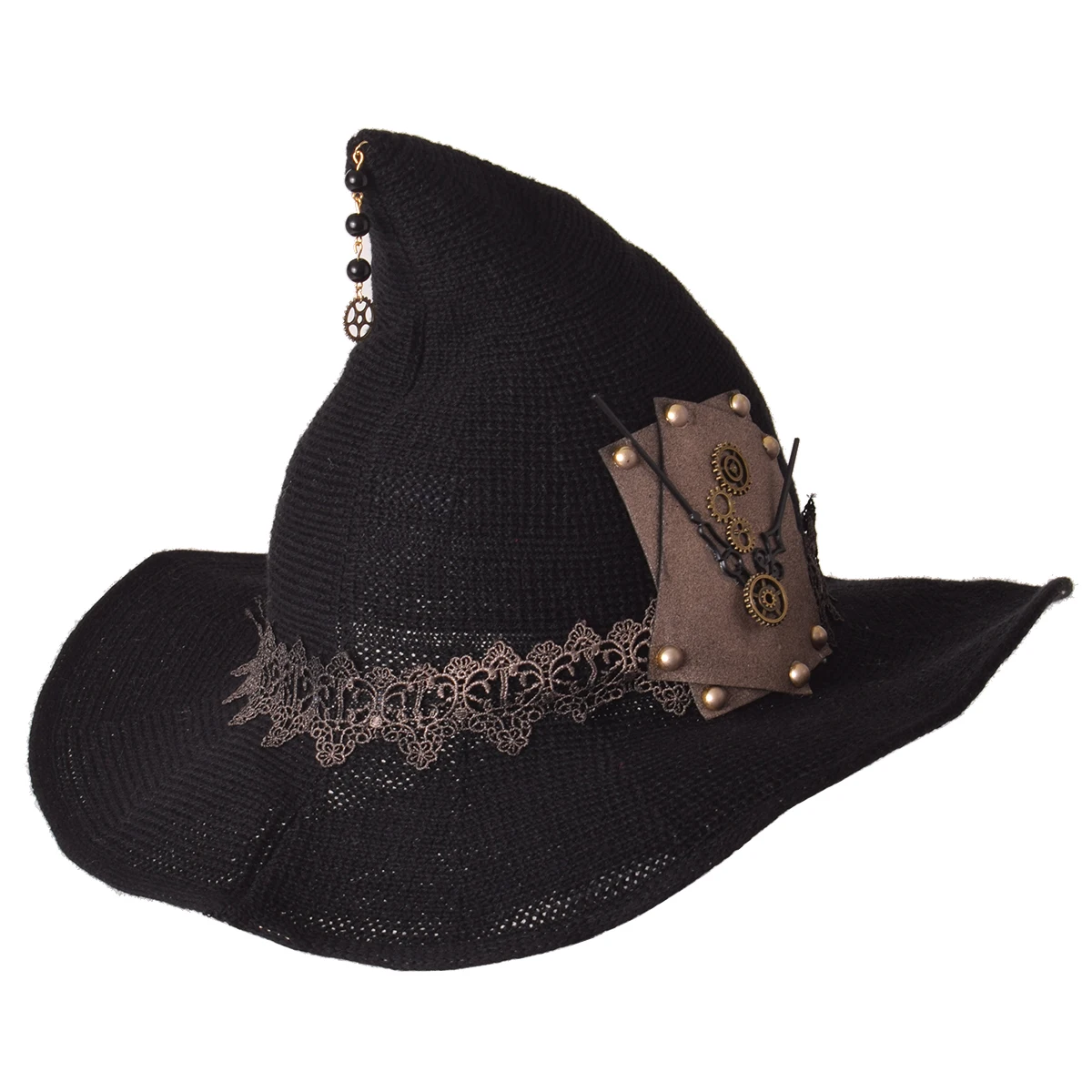 Top Trends: Black Gothic Witch Hat Women Masquerade Wizard Hat Goth Magical Girl Hat Cosplay Accessories Party Decor Head Wear Shoppable Styles