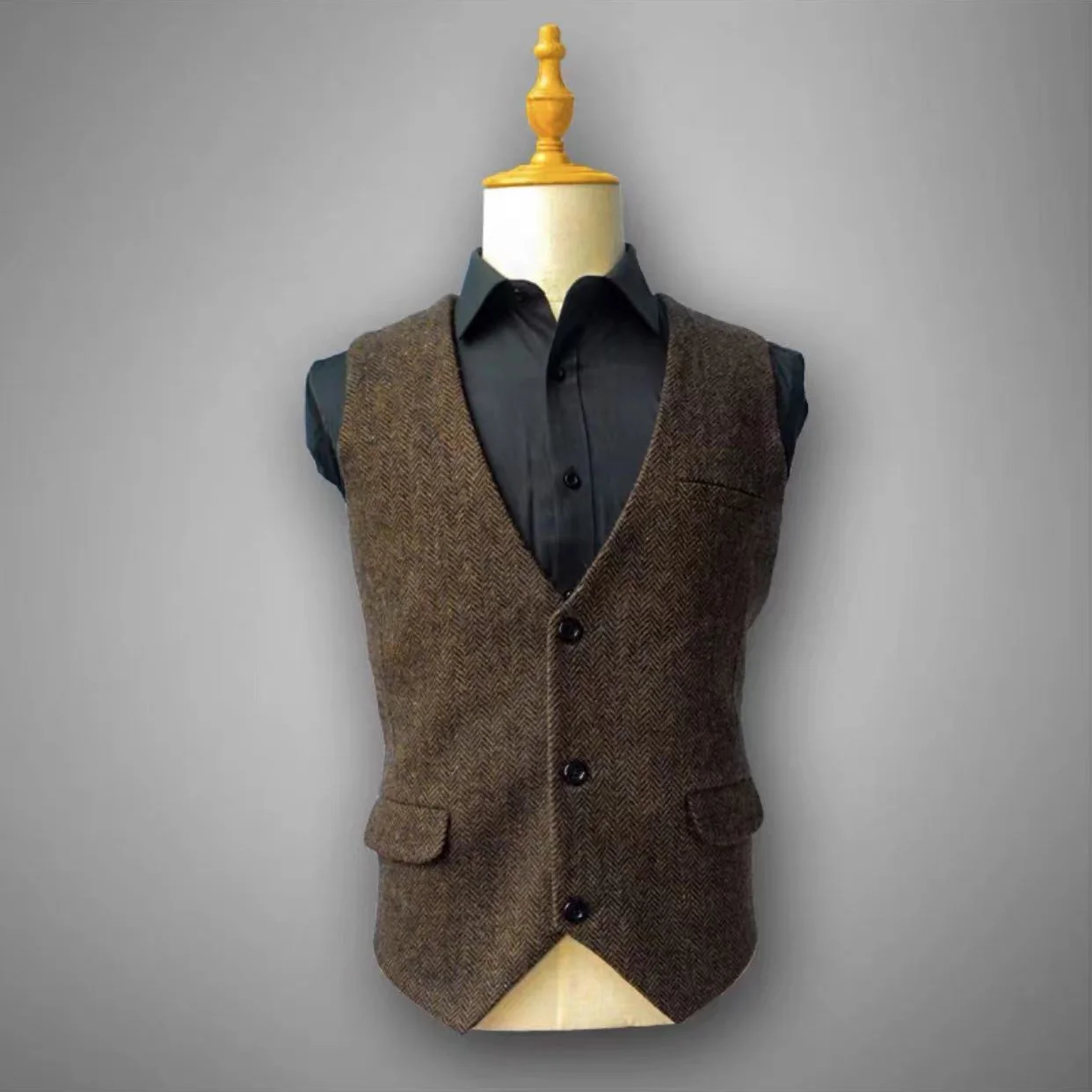 Top Trends: Men's Suit VestMen's Herringbone Vest VestMen Steampunk Jacket V-neck Slim-fit Vest Wedding Dress Shoppable Styles