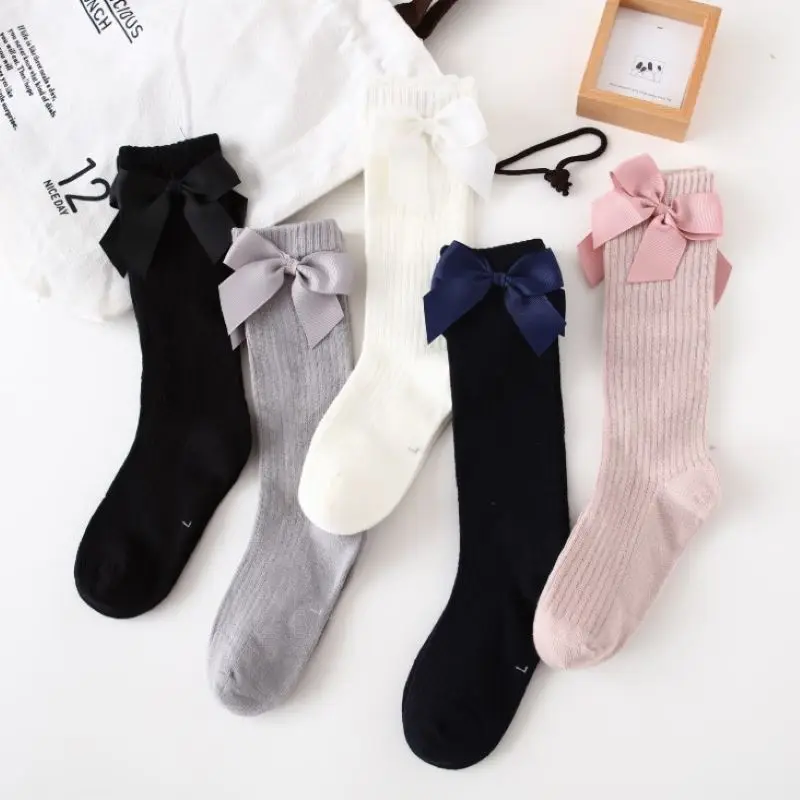 Top Trends: Baby Girl Socks Autumn Knee High Princess Socks For Girl Sweet Cute Long Tube Kids Candy Color Bows Leg Warmer Baby Stuff 1-8T Shoppable Styles