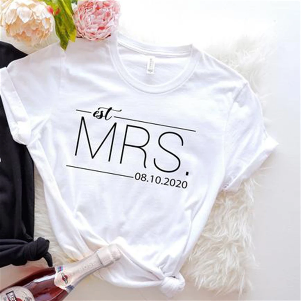 Top Trends: MR MRS Shirts Women Valentine Lover Stylish T-shirt Aesthetic Streetwear Fashion Tshirt Girl Tops H7HE Shoppable Styles - Image 2