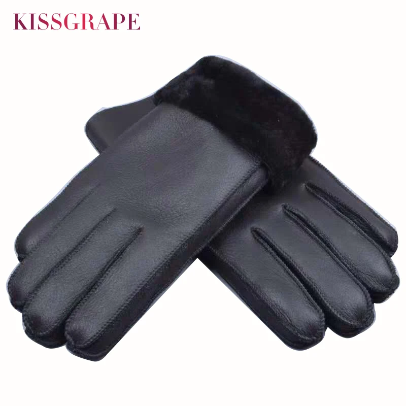 Top Trends: 2022 Winter Warm Natural Sheep Fur Gloves For Women Men's Genuine Leather Gloves Super Warm Unisex Woolen Fur Guantes For Ladies Shoppable Styles