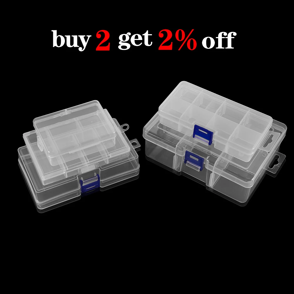 Top Trends: Transparent Plastic Storage Jewelry Box Compartment Adjustable Container For Beads Earring Box For Jewelry Rectangle Box Case Shoppable Styles - Image 2