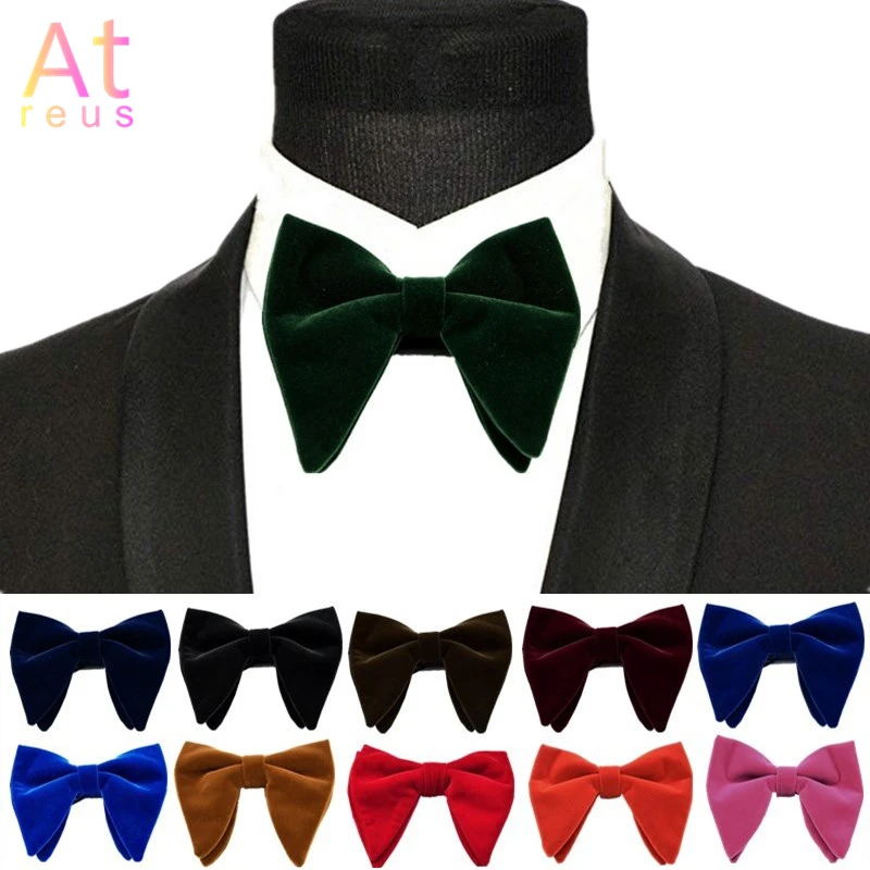 Top Trends: Father&#039;s Day Gift Velvet Bowtie Women Men Groom Wedding Funeral Bow Tie Handkerchief Horn Bow Tie Set Knot Formal Wear Accessory Shoppable Styles