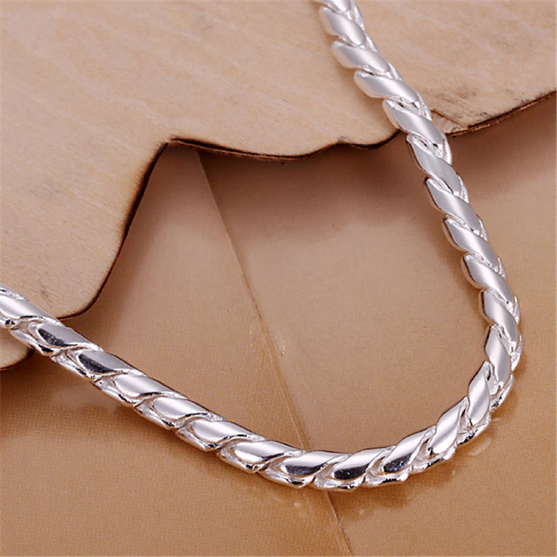 Top Trends: DOTEFFIL 925 Sterling Silver 24K Gold Bracelets 4mm Snake Chain Screw Fits European Charm 20cm DIY Fashion Jewelry Women Gift Shoppable Styles - Image 4