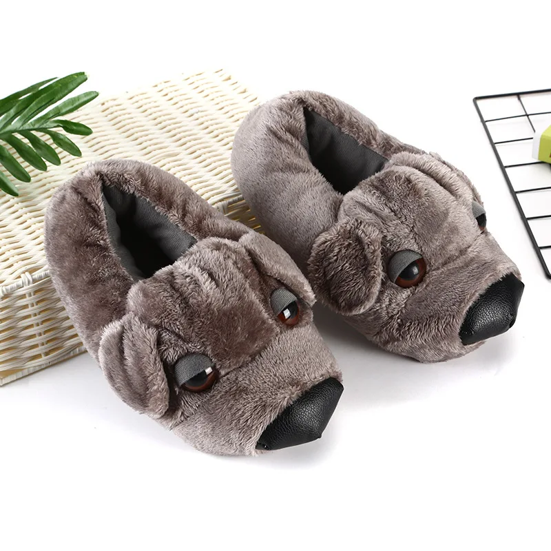 Top Trends: Couple Funny Slippers Girls Cool Dogs Plush Shoes Winter Home Slippers For Women Plus Size 35-43 Unisex Memory Foam Slippers Men Shoppable Styles