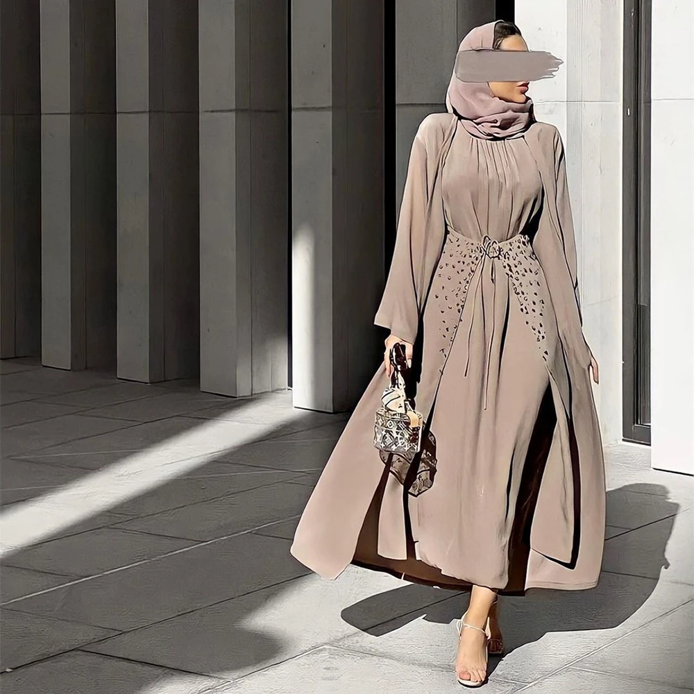 Top Trends: Open Abaya Dubai Turkey Islam Bangladesh Arabic Muslim Sets Hijab Prayer Long Dress For Women Robe Longue Kimono Femme Musulmane Shoppable Styles