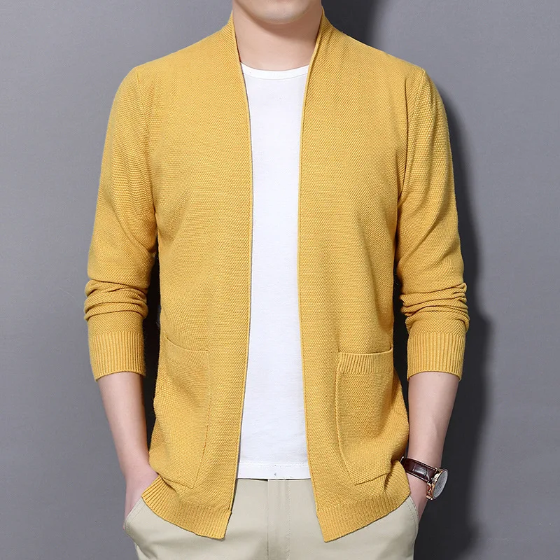 Top Trends: Men Cardigan Fashion Dress Up Knitwear Sweater Mens Spring Autumn Thin Solid Sweatercoat V Neck Casual Male Knitted Cardigan Shoppable Styles