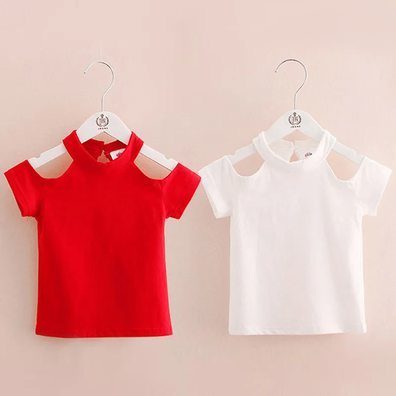 Top Trends: Kids Tops Strapless 2023 Summer 2-10 Years Children&#039;s Clothing Beach Red White O-Neck Cotton Short Sleeve T-Shirt For Baby Girls Shoppable Styles