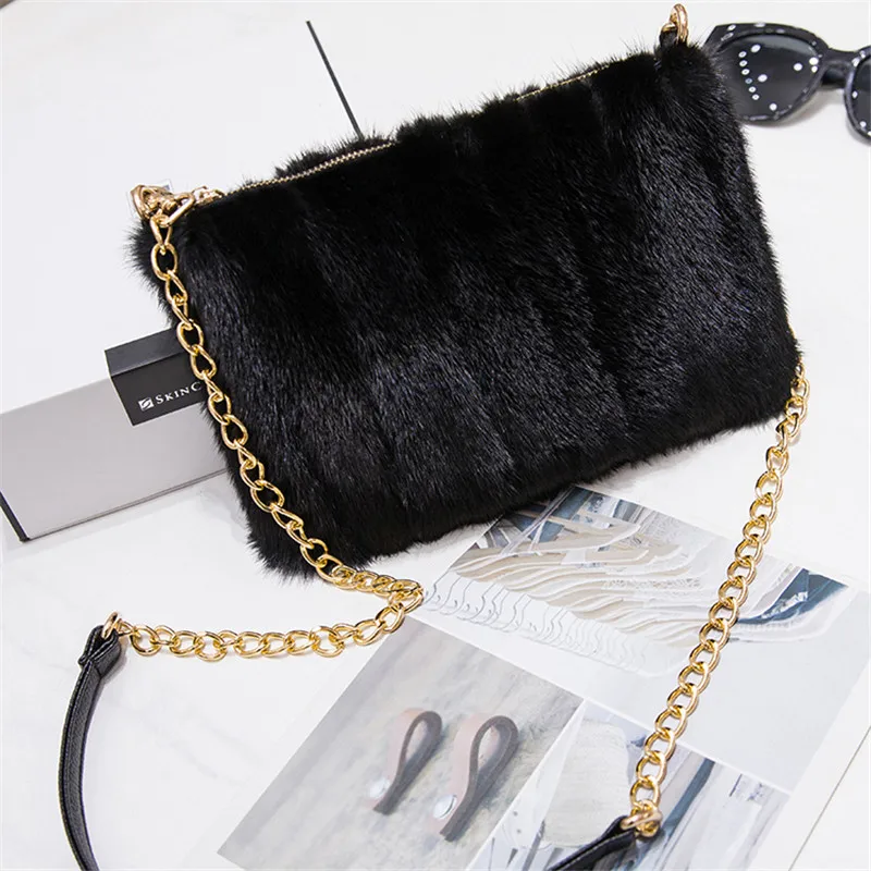 Top Trends: Real Mink Leather Bag Tote Bag Handbag Brand Party Bag Ladies Handbag Luxury Designer Evening Bag Mink Leather Bag Shoppable Styles