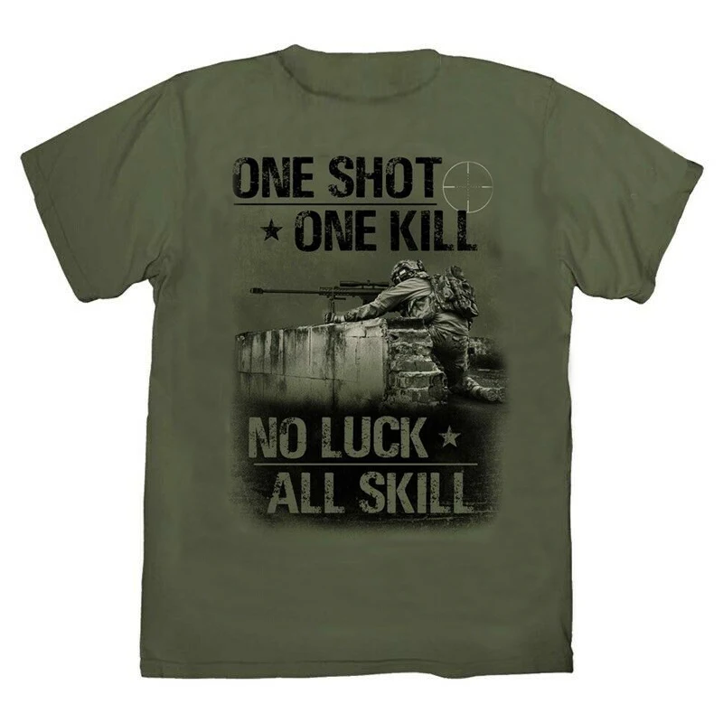 Top Trends: One Shot One Kill. Marine Soldier Sniper T-Shirt. Summer Cotton Short Sleeve O-Neck Mens T Shirt New S-3XL Shoppable Styles