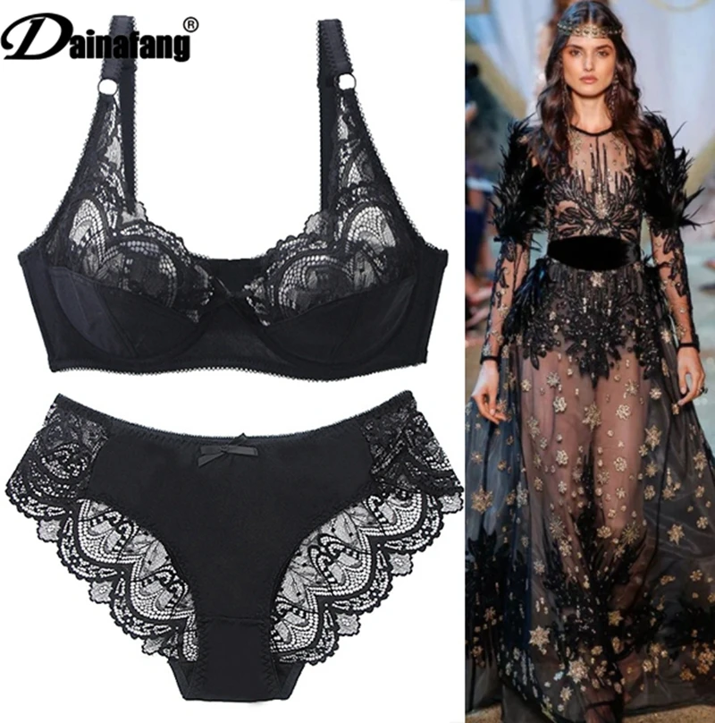 Top Trends: 2021 New Sexy Ultra-ThinThick Plus Size Female Seamless Lingerie Push Lace Bra Sets For Womens Underwear Shoppable Styles