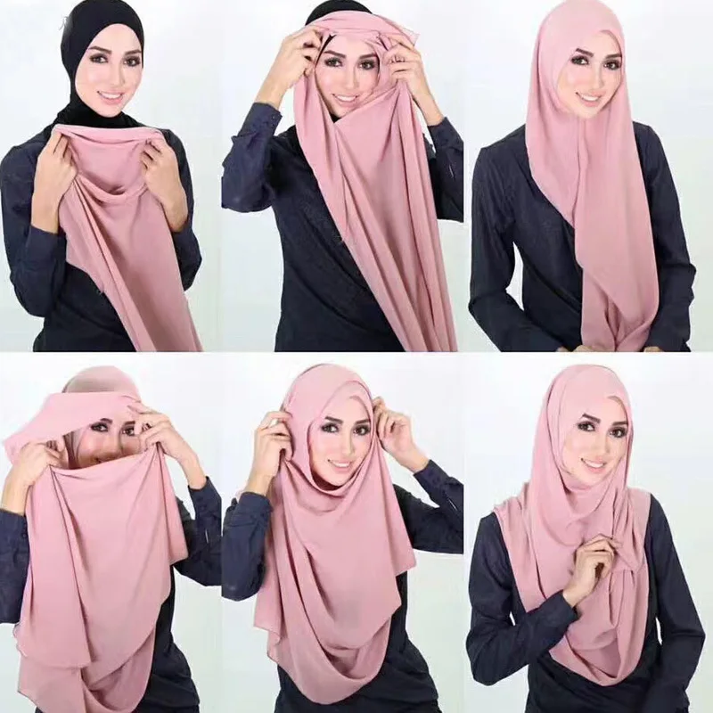 Top Trends: 35 Colors Plain Cotton Jersey Instant Hijab Women Wrap Long Elastic Shawl Scarf Maxi Neck Snood Foulards Muslim Sjaal 180*80Cm Shoppable Styles