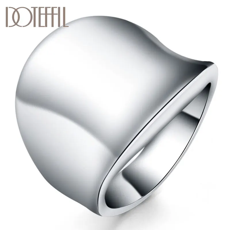 Top Trends: DOTEFFIL 925 Sterling Silver Man Thumb Board Ring For Women Fashion Wedding Engagement Party Gift Charm Jewelry Shoppable Styles