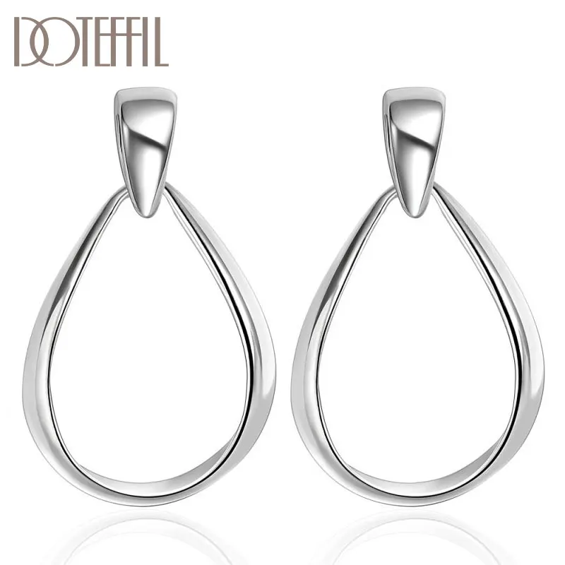 Top Trends: DOTEFFIL 925 Sterling Silver Classic Big Circle Hoop Charm Earrings Women Party Gift Fashion Wedding Engagement Jewelry Shoppable Styles