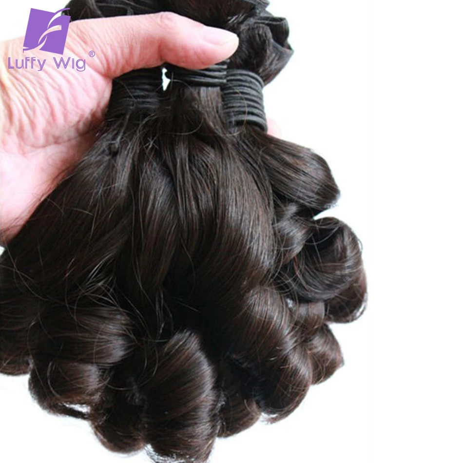 Top Trends: Super Double Drawn Hair Bundles Remy Brazilian Bouncy Curly Weave Real Human Hair Extensions Aunty Fumi Curl With Closure Luffy Shoppable Styles