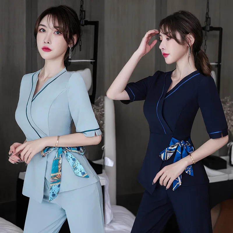 Top Trends: Spa Uniforms Women Workwear Beauty Clothing Beautician Scrubs Work Clothes Beauty Salon Tattoo Artist Uniform 2pcs Set Wholesale Shoppable Styles