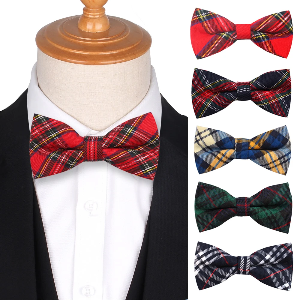 Top Trends: New Men Plaid Bowtie England Style Bow Ties For Men Women Adjustable Boys Girls Bow Tie For Wedding Casual Cotton Suits Bowties Shoppable Styles