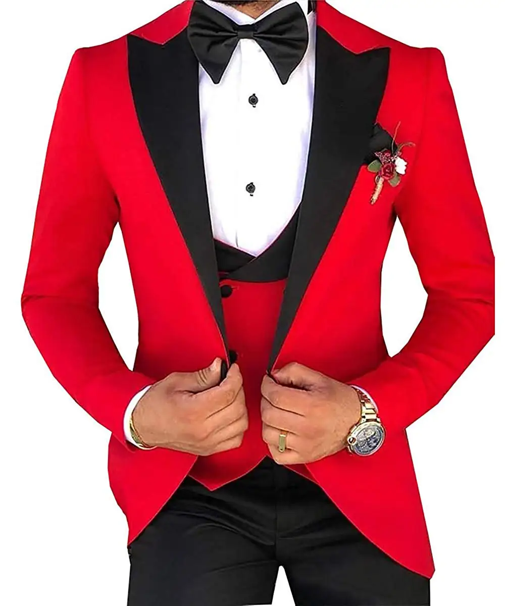 Top Trends: Custom Made Terno Slim Groom Tuxedos Wedding Men Suit Terno Masculino (Jacket+ Pant+ Vest) Mens&#039;s 3 Pieces Suits For Men Shoppable Styles