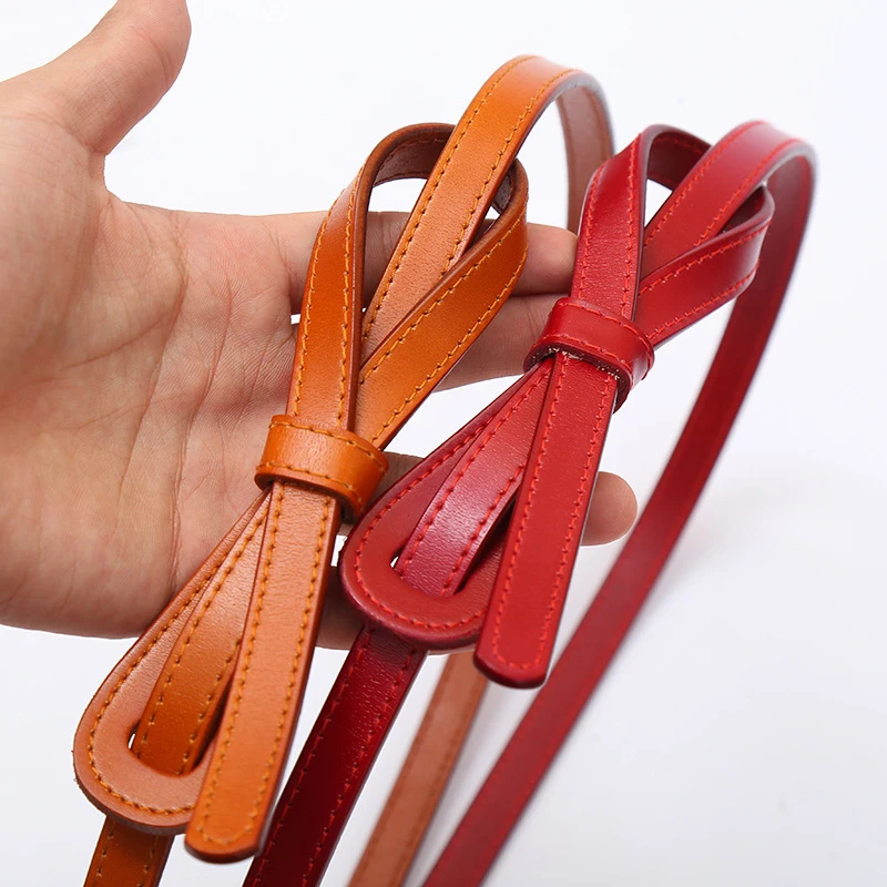 Top Trends: Genuine Leather Thin Belt Female Designer Dress Belts For Women Waist Long Knot Corset Ceinture Femme Waistband Cinturon Mujer Shoppable Styles - Image 5