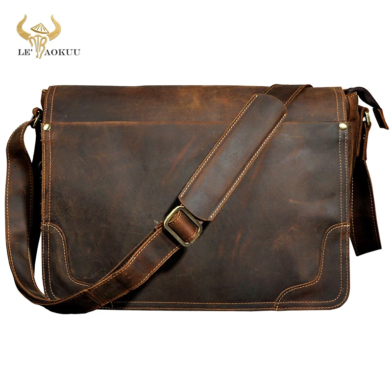 Top Trends: New Fashion Leather Male Casual Messenger Bag Satchel Cowhide 13&quot; Laptop Bag School Book Cross-body Shoulder Bag For Men 2088 Shoppable Styles