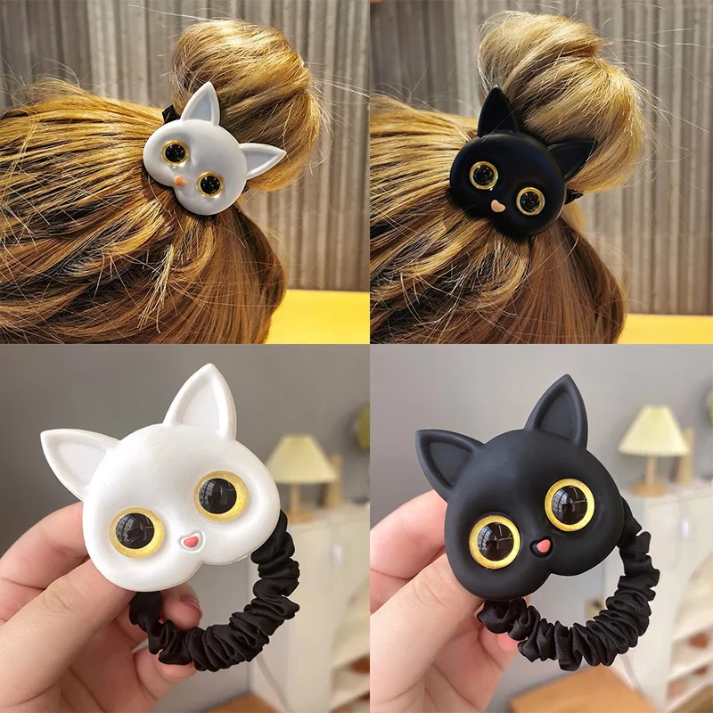 Top Trends: 2023 New Women Cute Cat Rubber Bands Elastic Hair Bands Korean Headwear Children For Girls Lovely Hair Accessories Ornaments Shoppable Styles