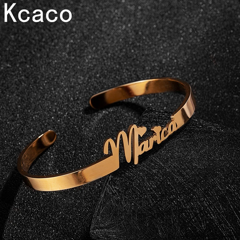 Top Trends: Customized Nameplate Name Bracelet Personalized Custom Cuff Bangles Women Men Rose Gold Stainless Steel Jewelry Dropshipping Shoppable Styles