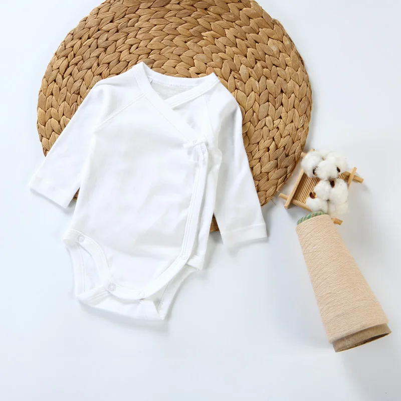 Top Trends: 2pc / 5pcs Baby Clothes White Bodysuit Girl Long Sleeves Clothes Onesies 100% Cotton Overalls Baby Newborn Wrapover Bodysuit Shoppable Styles