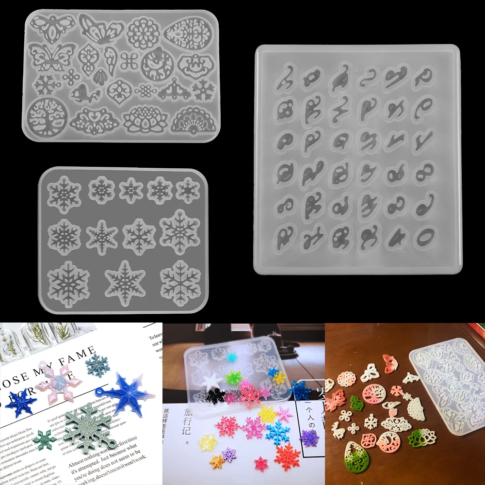 Top Trends: 1pcs Snowflake Butterfly Letter Silicone Mold Necklace Earring Pendant Key Chain Epoxy Resin Mould For DIY Jewelry Making Tools Shoppable Styles