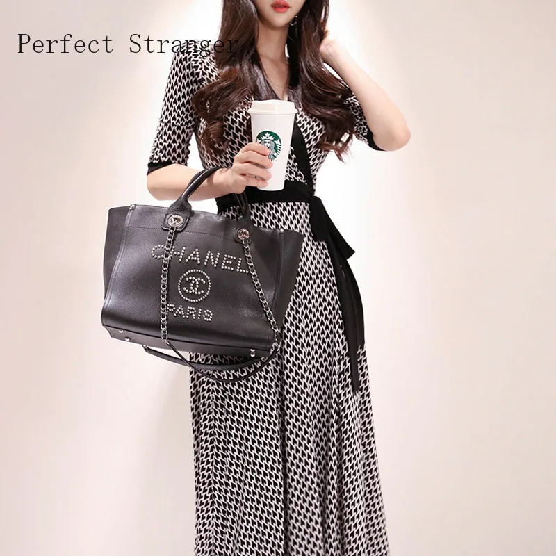 Top Trends: 2021 Spring Summer New Arrival Hot Sale V Collar Three-quarter Sleeve Plaid Women Jag Long Dress Shoppable Styles - Image 2