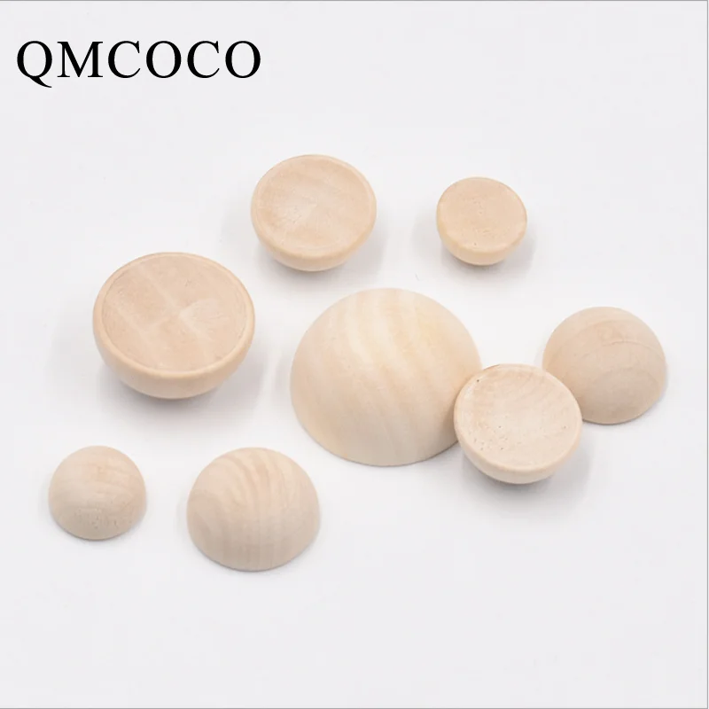 Top Trends: 12 15 20 25 30 40 50mm Natural Color Half Round Wooden Beads DIY Crafts Jewelry Tools Custom Hemu Loose Beads Crafts Accessories Shoppable Styles