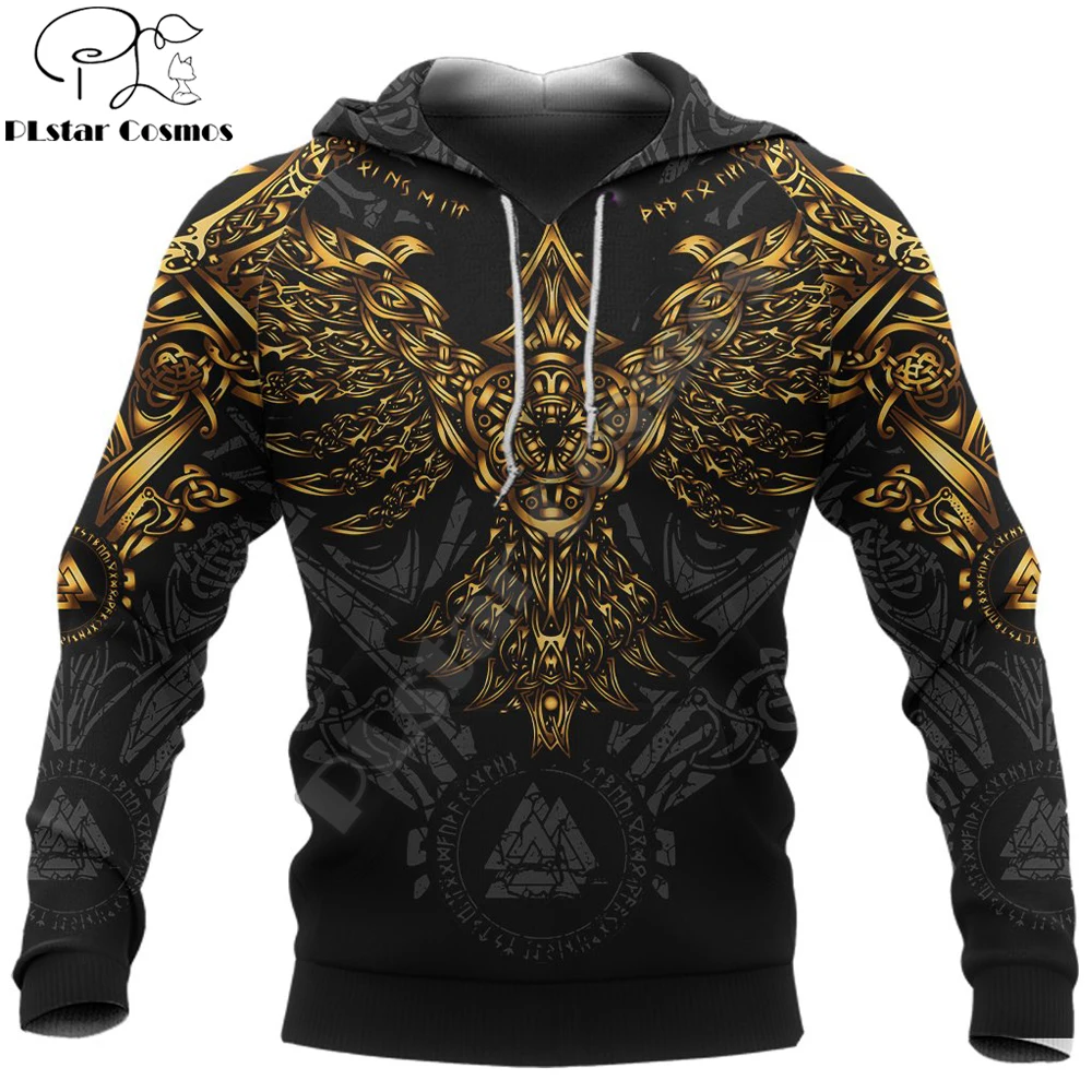 Top Trends: Huginn And Muninn Raven Gold Tattoo 3D Printed Unisex Deluxe Hoodie Sweatshirt Pullover Casual Tracksuit Sudadera Hombre DW0352 Shoppable Styles