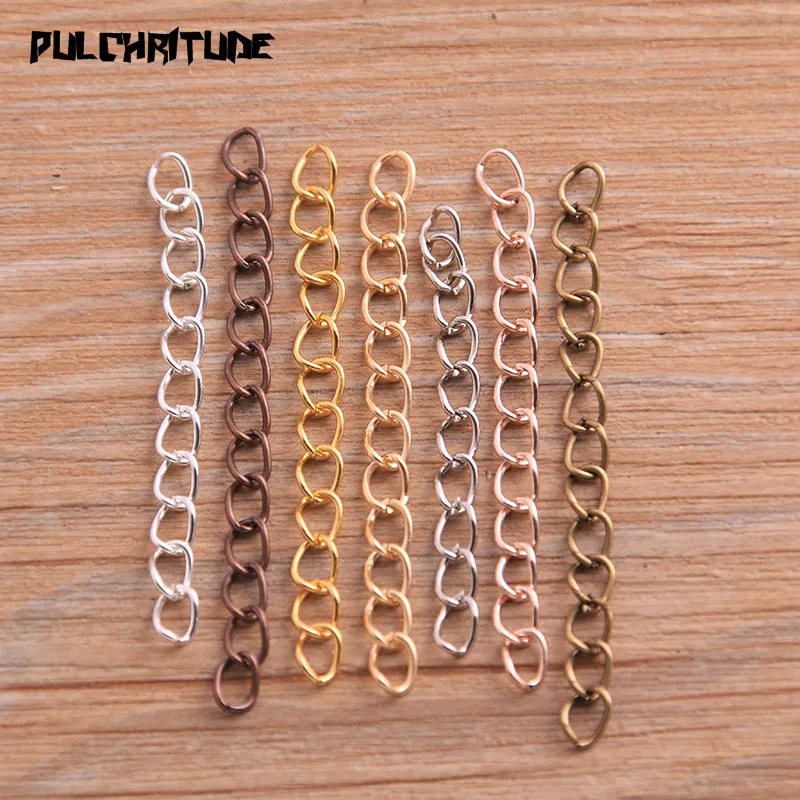 Top Trends: 60pcs 2020 New Product 5cm 7 Color Chain Extension For DIY Necklace Bracelet Chain Fashion Jewelry Making Findings Shoppable Styles