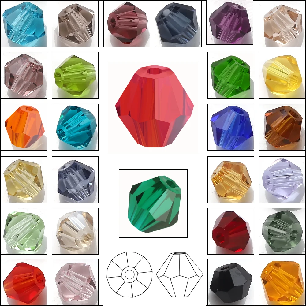 Top Trends: Czech Glass Bicone Bead 2 / 3 / 4 / 6 / 8MM Faceted Crystal Loose Spacer Beads DIY For Jewelry Making Supplies Needlework Accessories Shoppable Styles