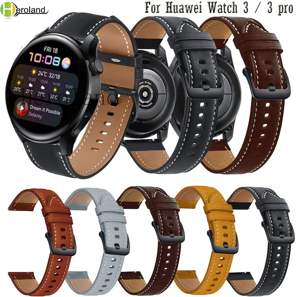 Top Trends: Leather Watchband Strap For Huawei Watch 3 / 3 Pro / GT 2 Pro / GT2 46mm Smart Wristband Bracelet Replacement Accessories Belt Shoppable Styles