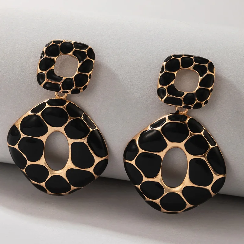 Top Trends: Earrings 2021 Trend New Boho Fashion Earrings For Women Cool Stuff Personality Square Leopard Print Geometry Vintage Jewelry Shoppable Styles