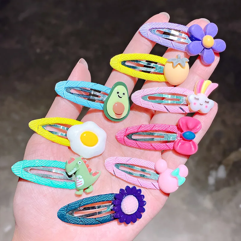 Top Trends: 10pcs / set Girls Cute Cartoon Unicorn Rainbow Flower Hair Clips Kids Sweet Hair Decorate Bangs Hairpin Barrettes Hair Accessories Shoppable Styles - Image 2