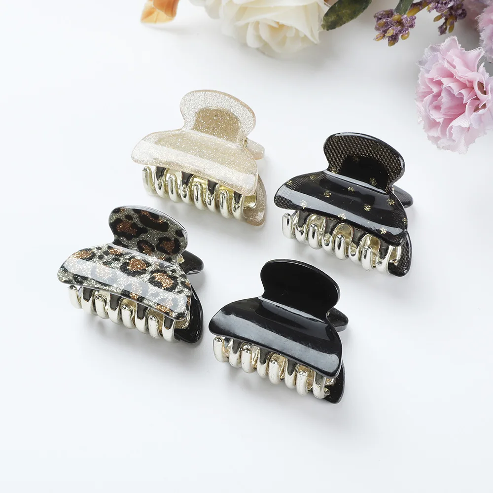 Top Trends: 4PCS / Set 4CM Acrylic Flower Hair Claw Clip Women Girls Shinny Hairpin Barrette Small Hair Crab Clamps Hairgrip Hair Accessories Shoppable Styles - Image 6