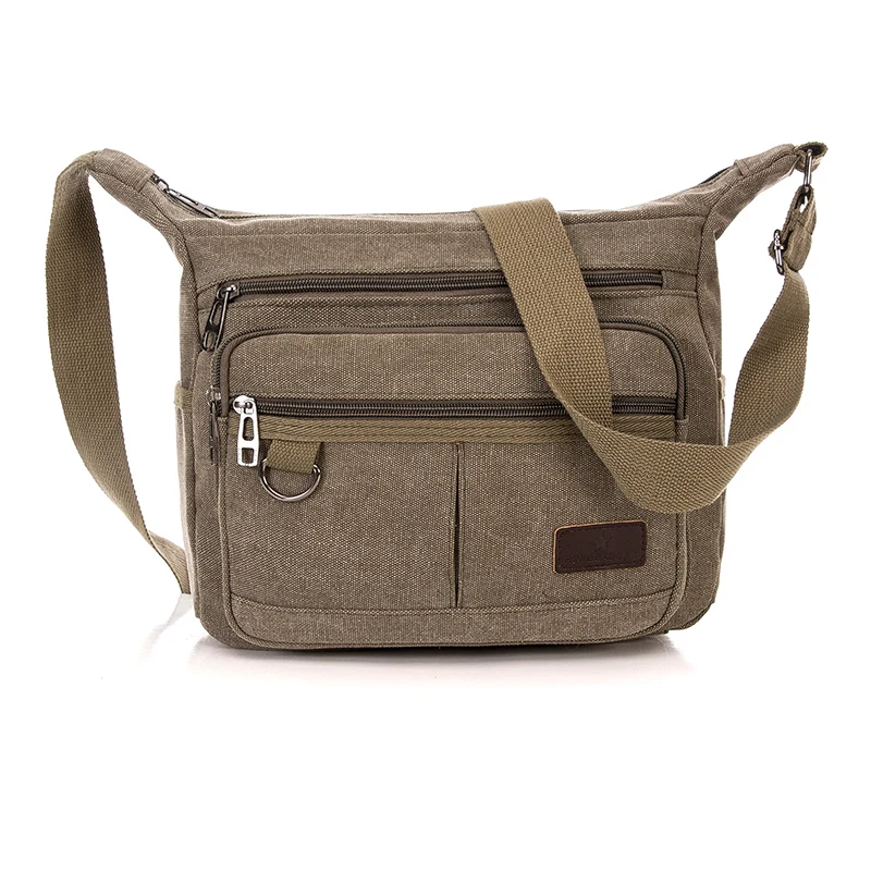 Top Trends: Retro Travel Men&#039;s Shoulder Bag Flip Solid Color Casual Messenger Canvas Fashion Zipper Multifunctional Male Crossbody Bag Shoppable Styles