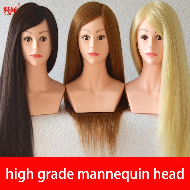 Top Trends: Mannequin Head To Practice Hairstyles High Grade 80% Real Hair Doll Head For Hairstyles Blonde Hair Training Head With Shoulder Shoppable Styles