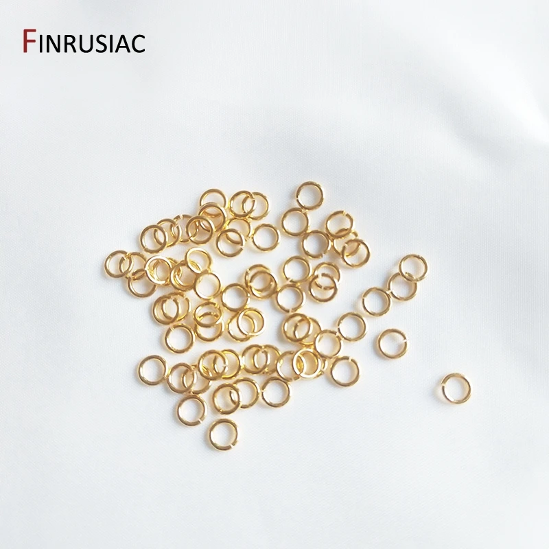 Top Trends: 100pcs / bag Wholesale 18k Real Gold Plated Copper Metal Open Jump Rings For Jewelry Making Diy Jewellery Connector Ring 0.7*4mm Shoppable Styles