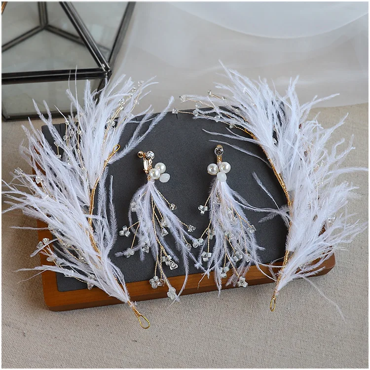 Top Trends: Fairy White Feather Headpiece Beautiful Hair Band Clamp Wedding Styling Bridal Hair Jewelry Shoppable Styles