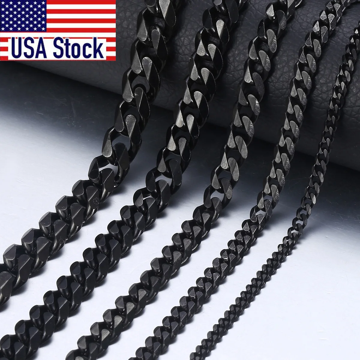 Top Trends: Men's Necklace Stainless Steel Cuban Link Chain Black Gold Color Necklaces For Men 18-36" Hip Hop Jewelry KNM09 Shoppable Styles