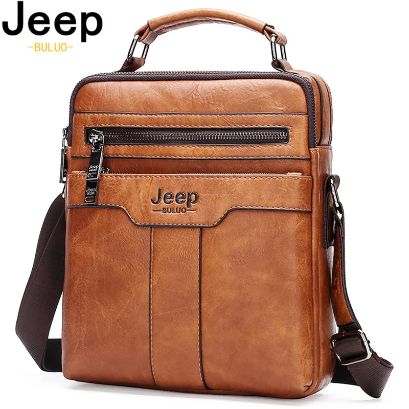 Top Trends: JEEP BULUO High Quality Tote Fashion Business Man Messenger Bag Big Size Split Leather Bags Brand Men's Crossbody Shoulder Bags Shoppable Styles