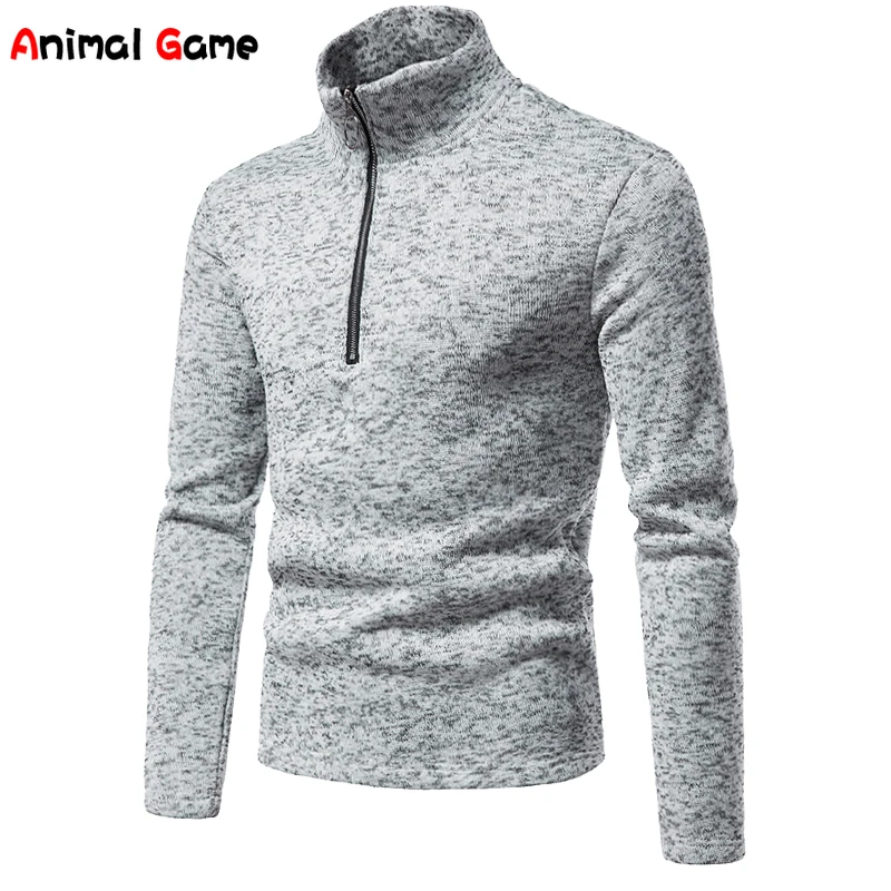 Top Trends: Warm Men's Long Sleeve Sweater Fashion Stand Collar Zipper Sweater Casual Solid Color Jacket Shoppable Styles